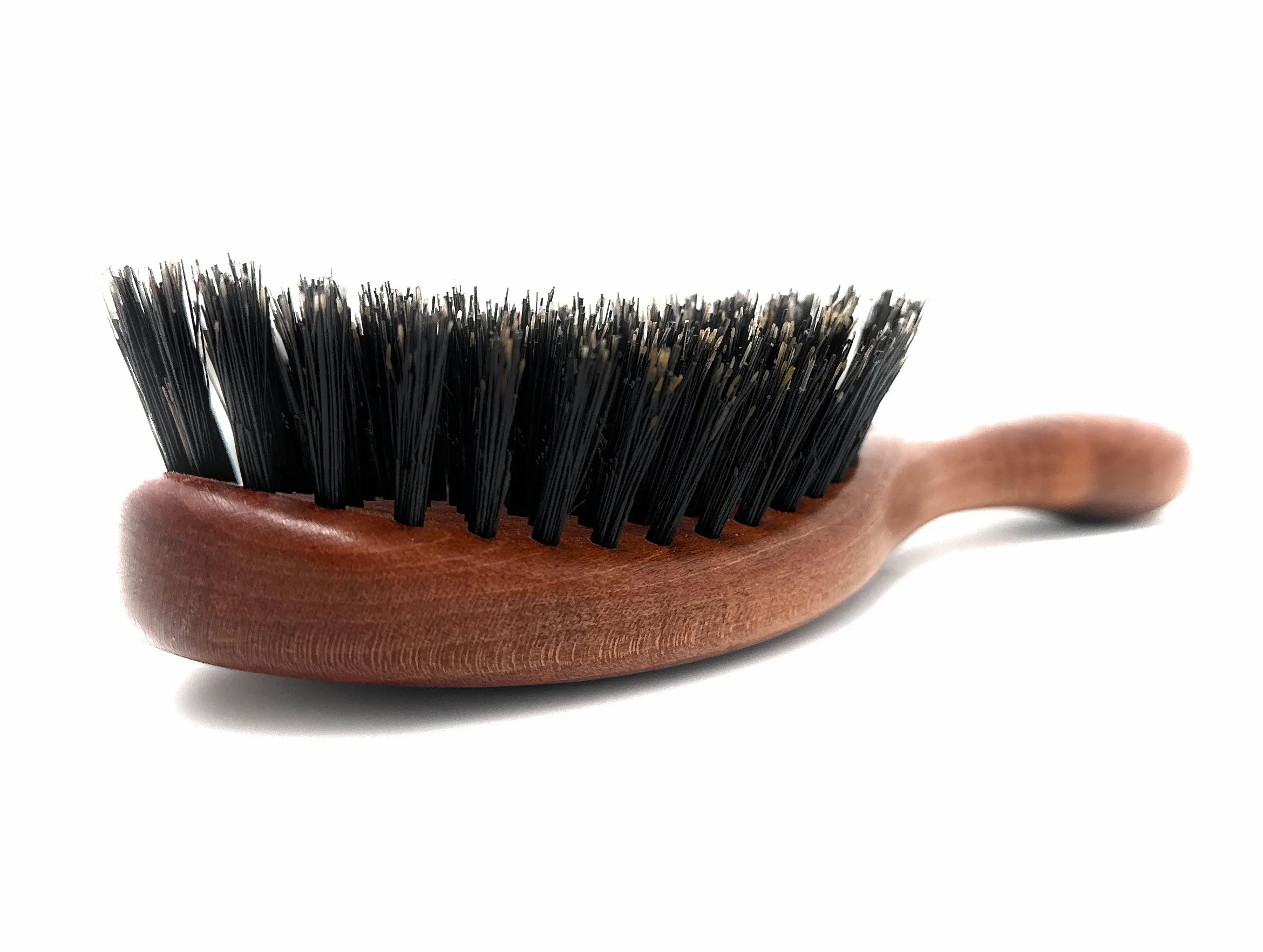 Calcutta Max Soft - Cepillo de pelo de cerdas de jabalí 100 % puro, extra largo, suave, el mejor cepillo de pelo natural para mujer, cepillo fino a mediano, mango de madera de arce oscuro, fabricado