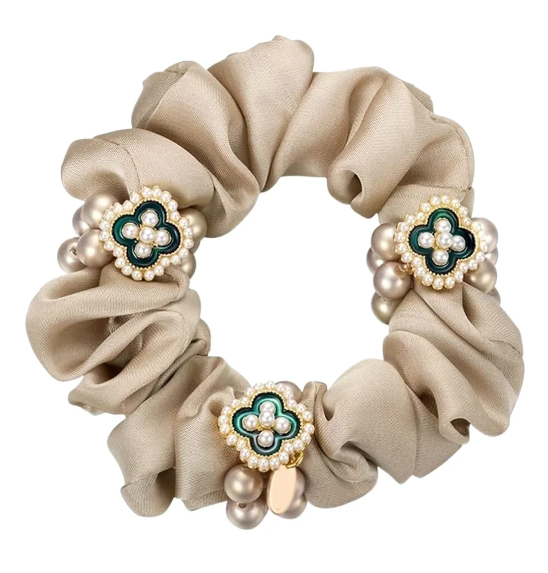 Coleteros Pelo Mujer Gomas Coleta De Perlas, Anillo Para El Cabello, Cuerda Para La Cabeza, Banda Goma Flores, Accesorios Para Para Cola Caballo Scrunchies Accesorios