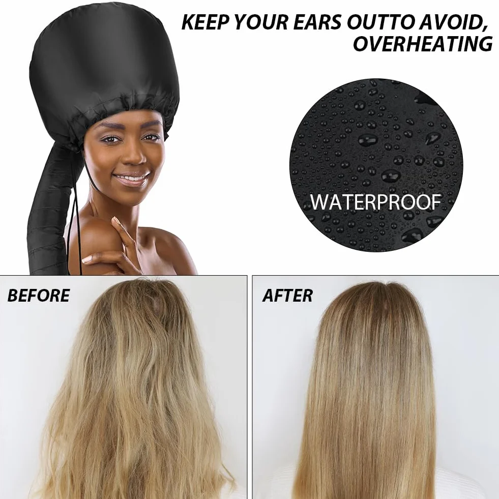 LOPHE Gorro Térmico para Cabello, Gorro Secador de Pelo con Cordón, Portátil para Secar
