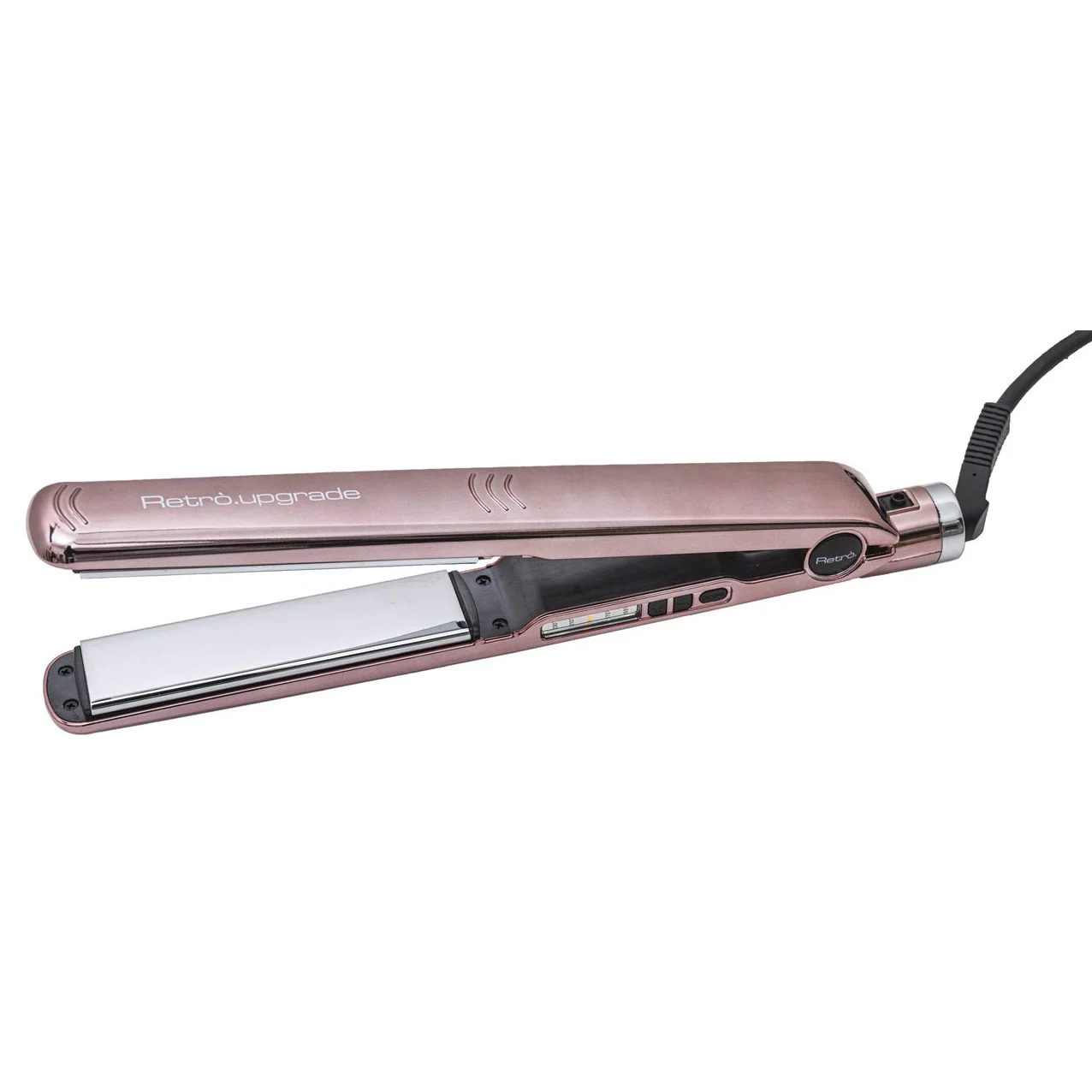 Plancha de pelo RUP114TIT profesional, color rosa - Placas de Titanio con calor infrarrojo