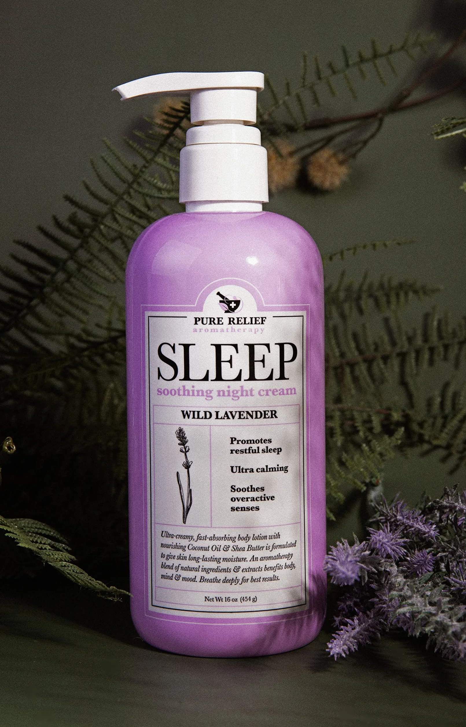 Crema de lavanda y magnesio para dormir 16 onzas promueve un mejor descanso con crema de hierbas calmante para dormir sin crueldad, no tóxica y sin parabenos. Lociones de aromaterapia naturales por