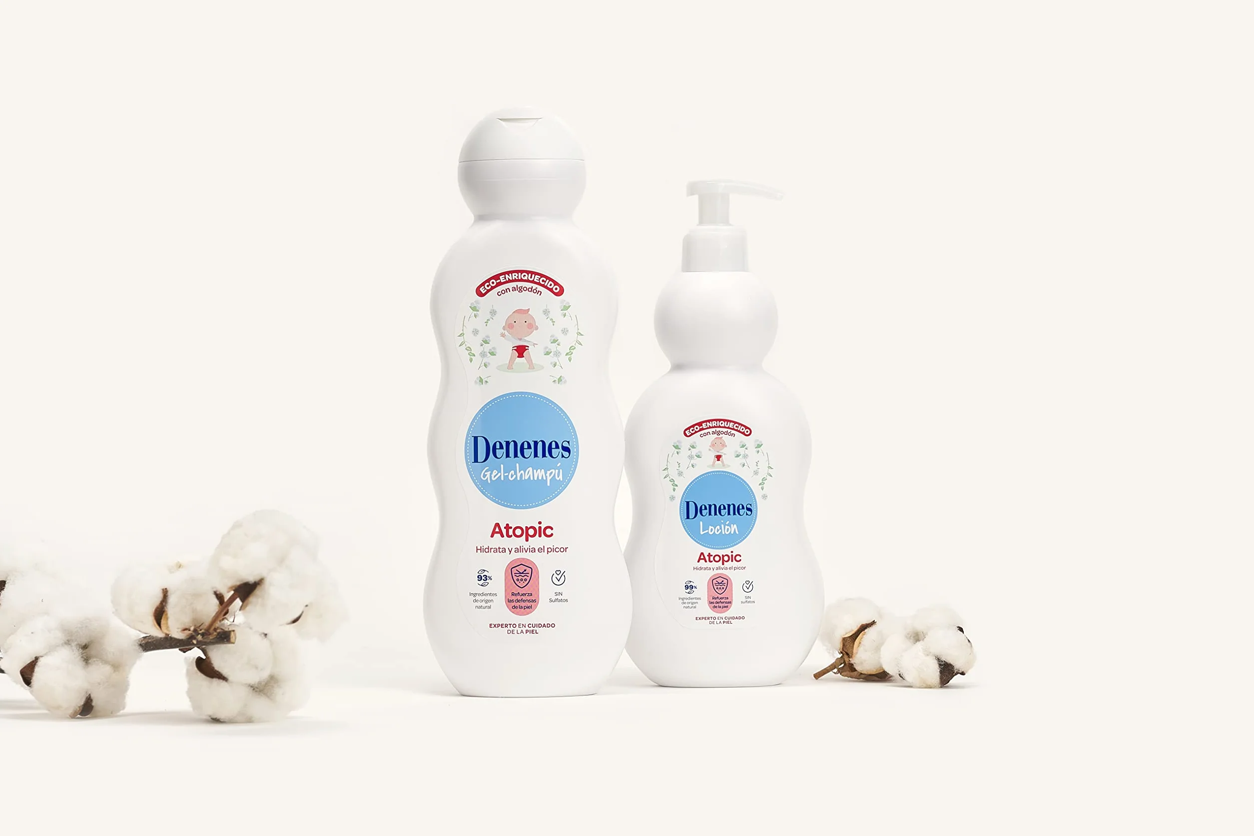 Denenes Atopic Loción Hidratante Algodón Ecológico 400 ml Sin Sulfatos Pieles Sensibles