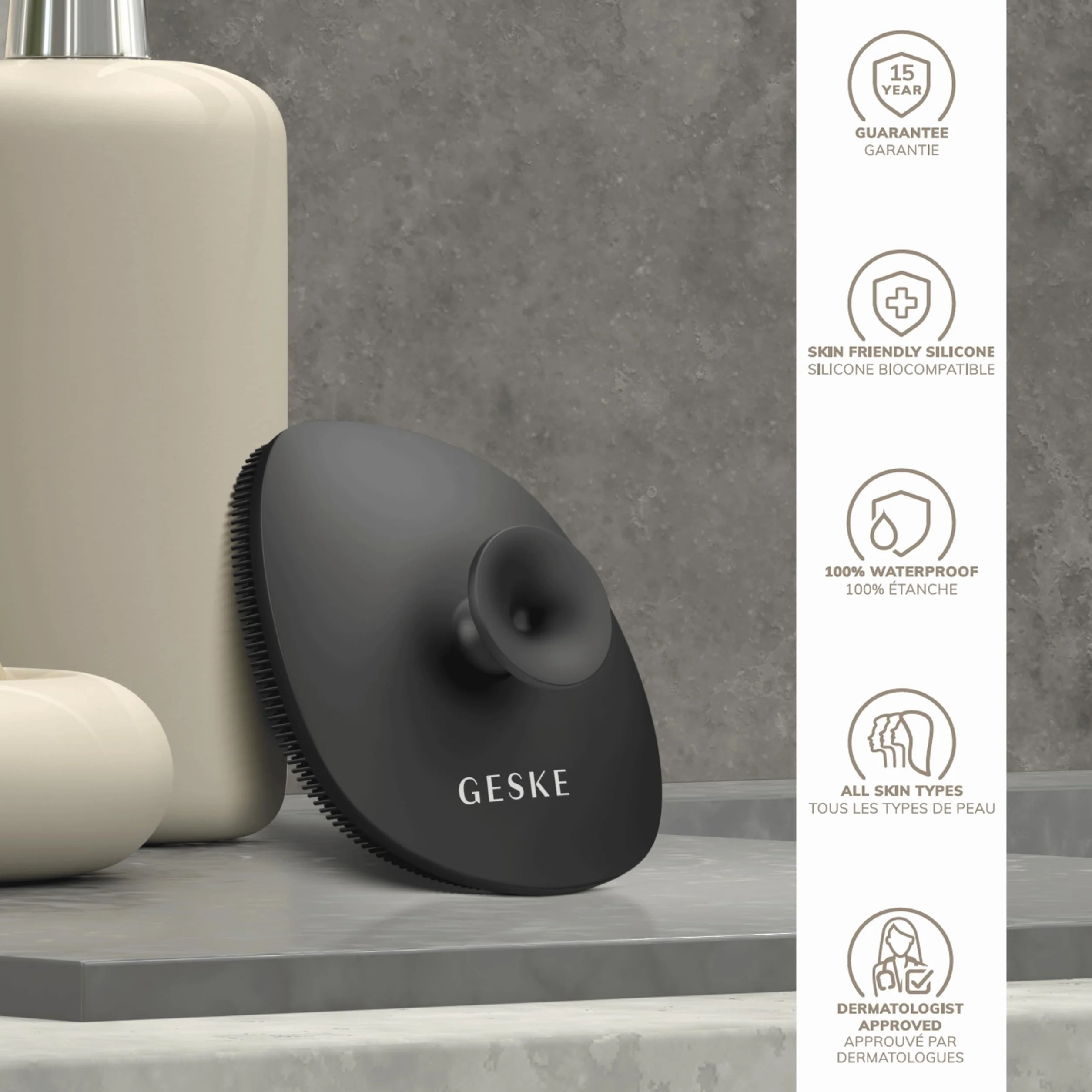Geske SmartAppGuided Cepillo de limpieza facial 4 en 1 Negro
