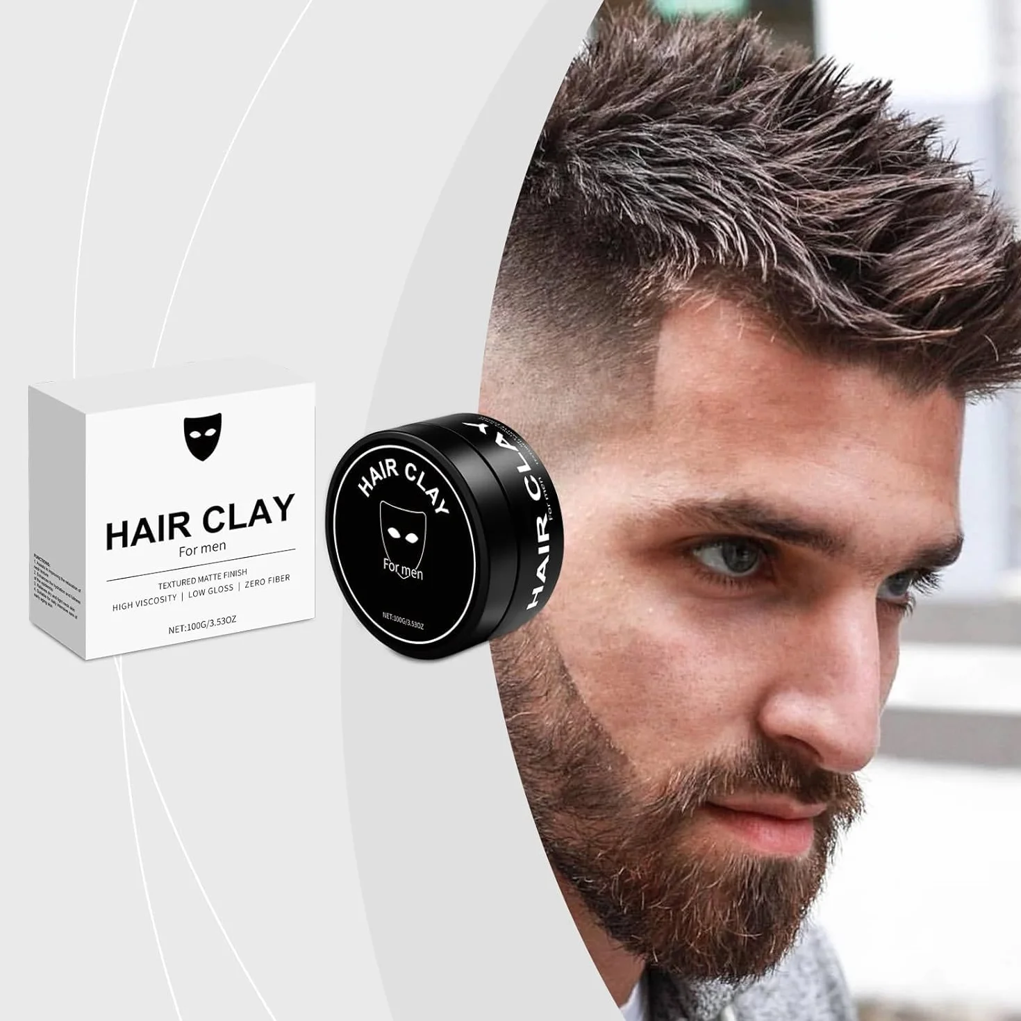 Arcilla de peinado para hombres 100 g acabado mate pasta de pelo a base de agua volumen textura