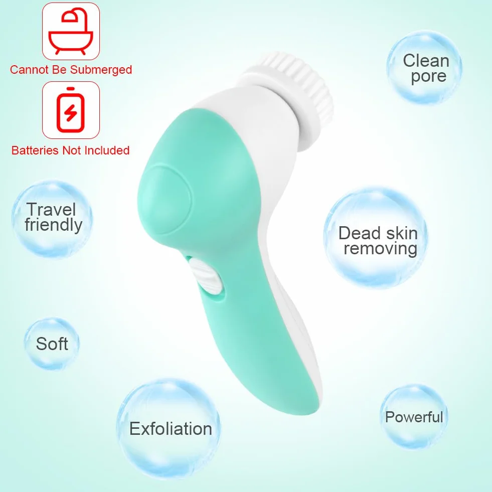 LOPHE Cepillo de Limpieza Facial 7 en 1 Eléctrico Limpieza Profunda Masaje Eliminación Puntos Negros Verde