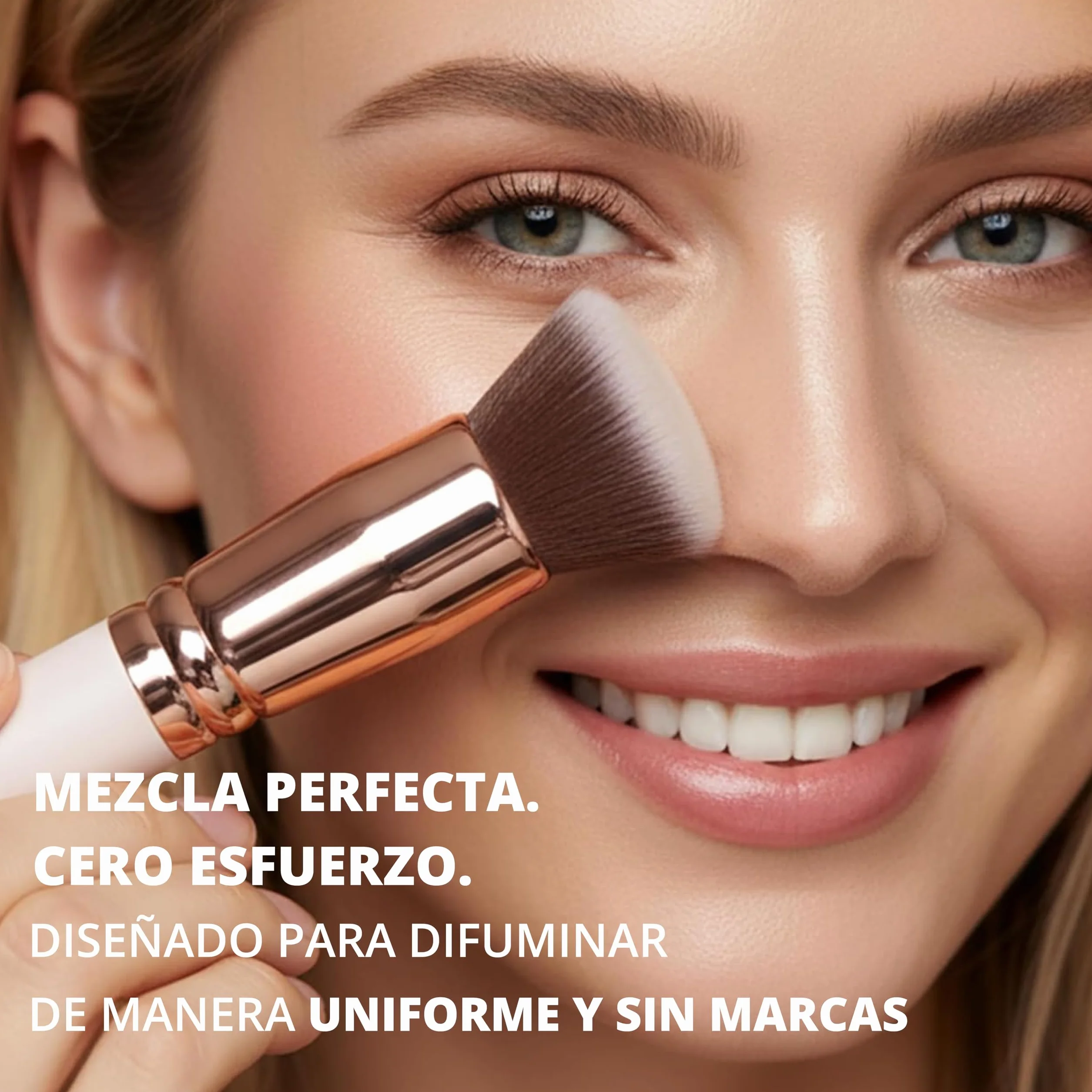 Brocha Kabuki Profesional Maquillaje Fluido Foundation Contouring Polvos Fibras Sintéticas