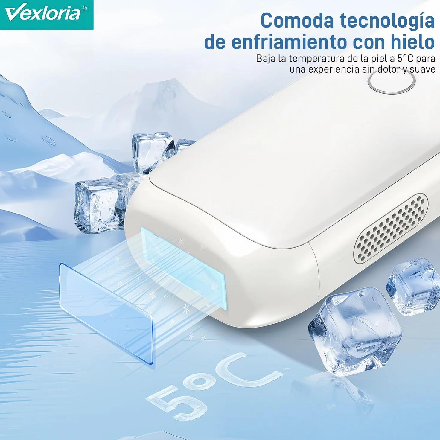 Depiladora Laser IPL Enfriamiento 5 Niveles Energía Flashes Ilimitados Luz Pulsada Piernas Bikini Axilas Cara