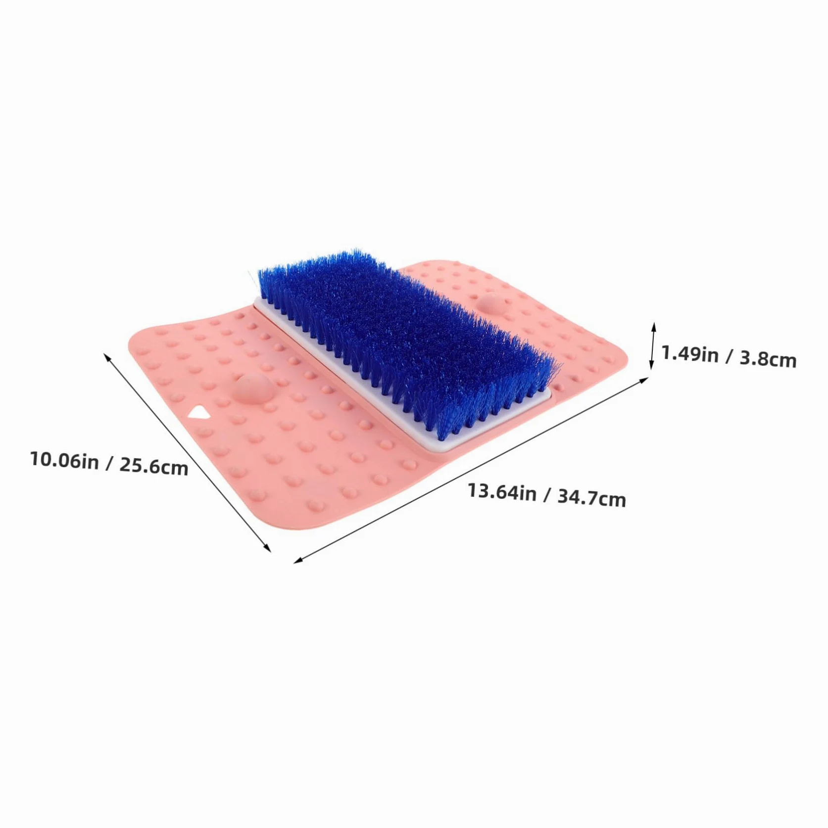 Limpiador de Pies para Ducha Rosa con Cepillo Integrado Antideslizante | Tpr y Pvc, Masaje y Exfoliación de Talones, Uso en Baño o Viaje, Formato de Alfombrilla con Ventosas