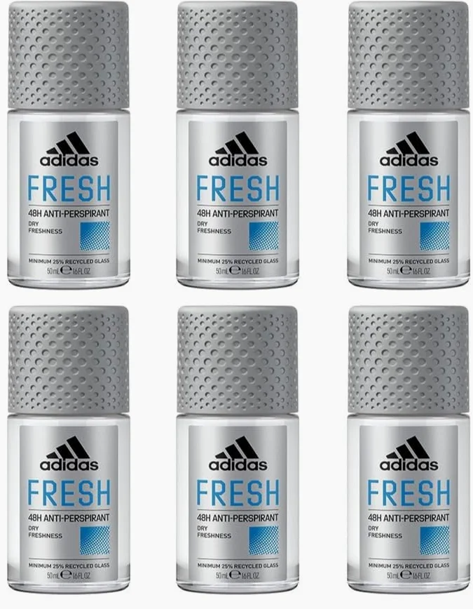 adidas Fresh - Desodorante antitranspirante en roll-on para 48 horas de protección en seco, frescura extra duradera con aroma cítrico aromático, protección contra la sudoración fuerte y el olor