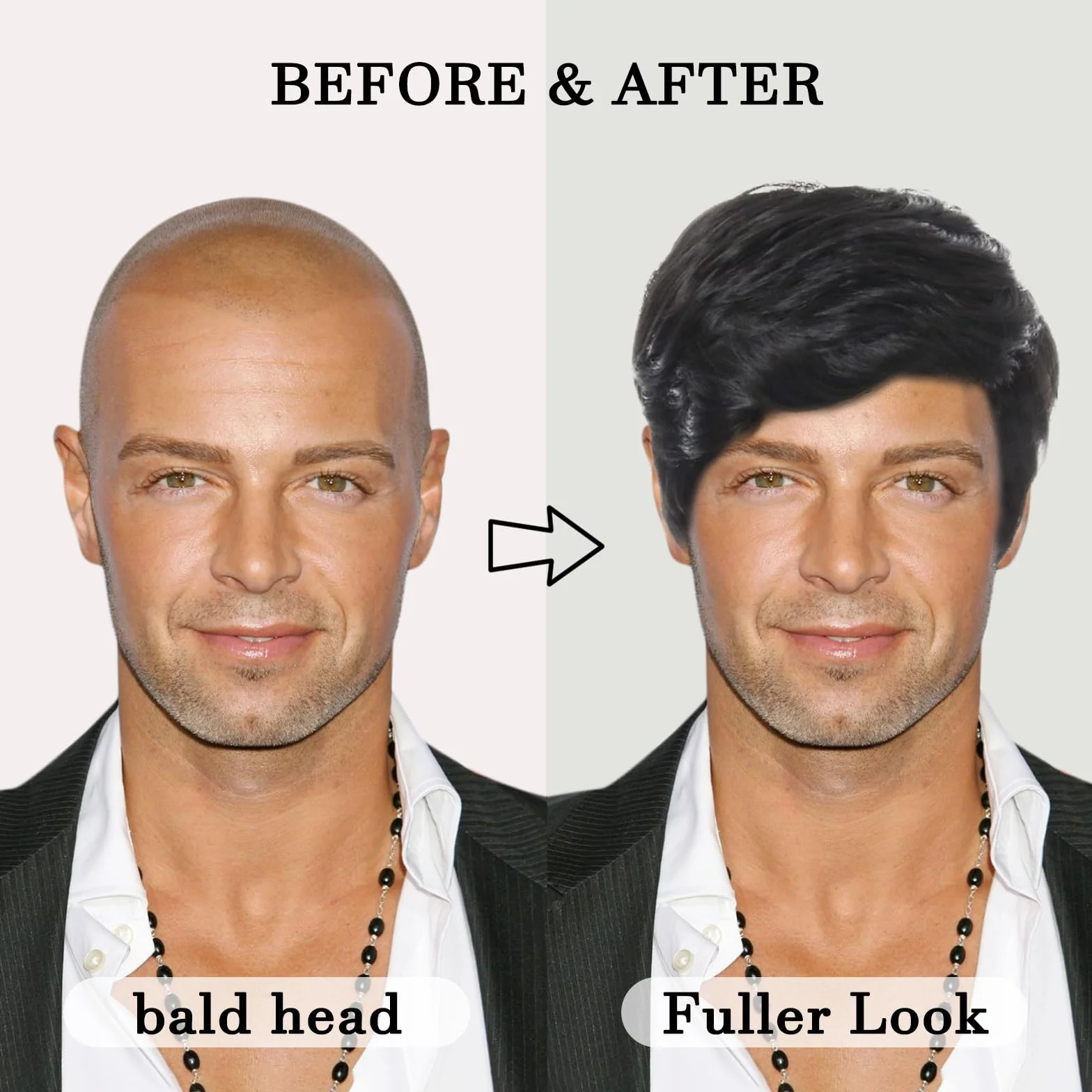 Peluca Hombre Pelo Corto Negro Sintético para Carnaval Disfraces Adulto Cosplay Fiesta