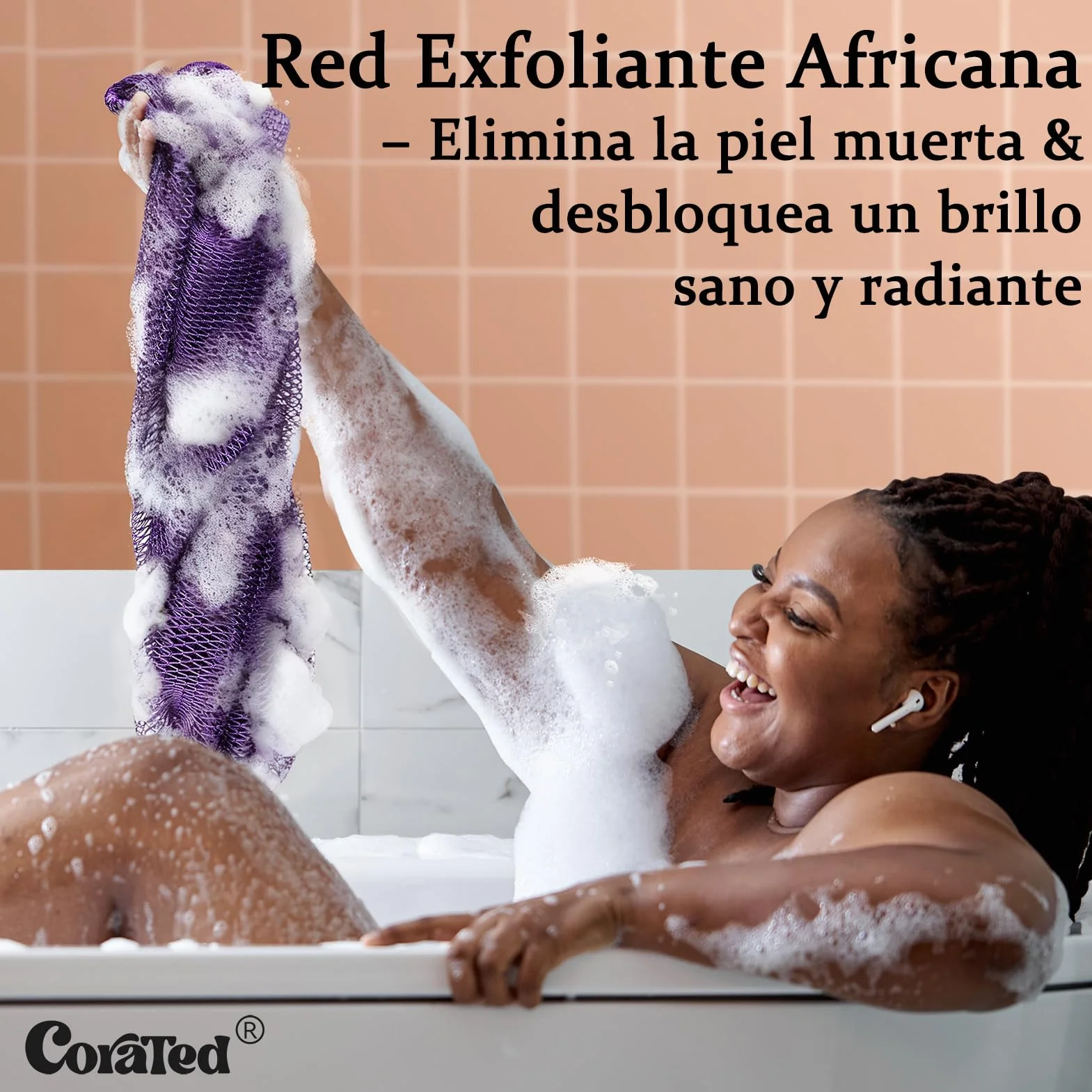 Esponja de Red Exfoliante Africana CORATED, 2 Piezas para Baño y Ducha
