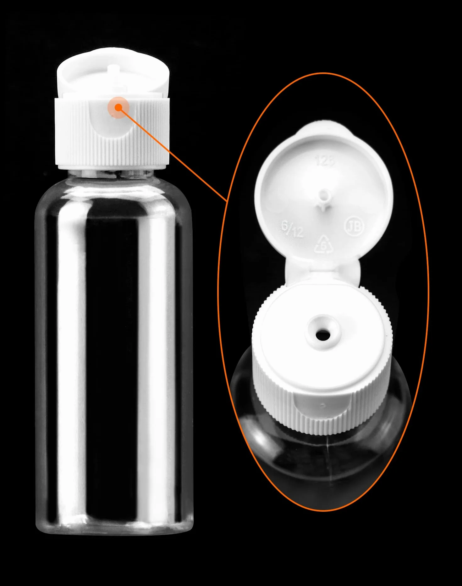 QWORK 12 Pcs Botellas De Viaje 50 Ml, Botes Rellenables Transparentes Con Embudo, Para Champú Gel Ducha Loción